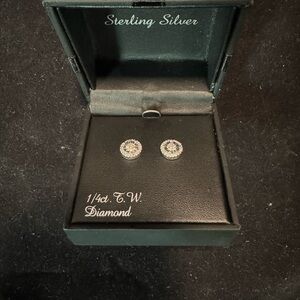 Sterling Silver 1/4ct Diamond Stud Earrings